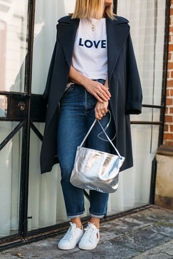 Florence Silver Leather Crossbody